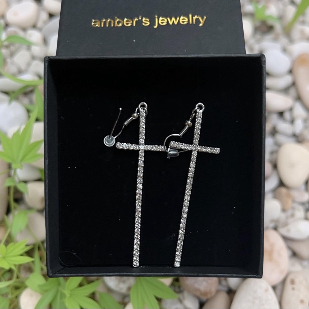 Silver Cross Earrings